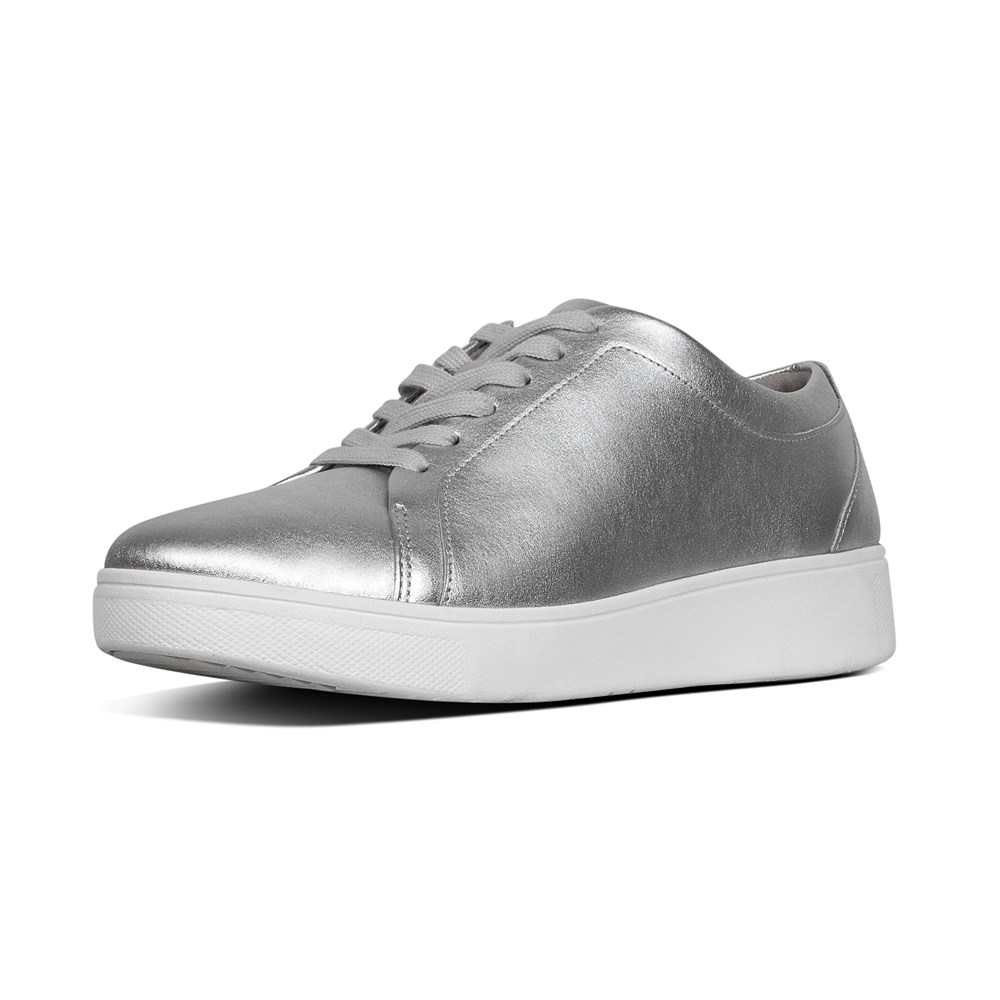 Fitflop Womens Sneakers Silver - Rally Leather - KR9107854